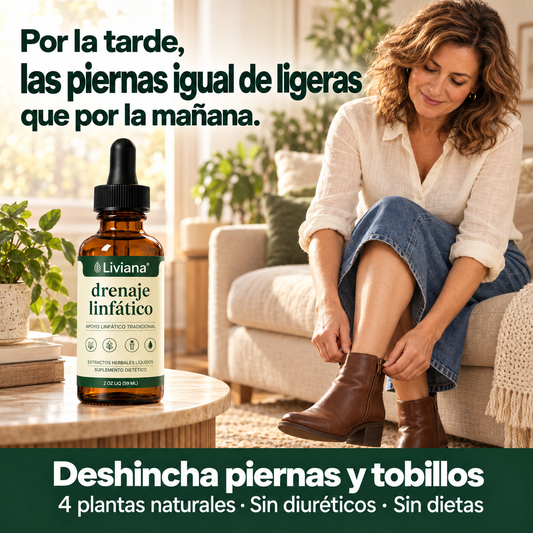 Liviana® Piernas — Gotas de Drenaje Linfático para Piernas y Tobillos